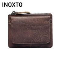 INOXTO Ví  RFID, Ví đựng tiền xu Mini nhiều ghế, Túi đựng đồ bằng da thật mỏng tối giản dành cho nữ