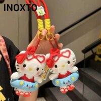 INOXTO Vòng Bơi Mèo Kitty Mặt Dây Chuyền, Treo Trang Trí Hoạt Hình Blush Bikini Hello Kitty Búp Bê Móc Khóa, Sáng Tạo Sang Trọng Cặp Đôi Quà Tặng Xe Móc Khóa Túi Phụ Kiện