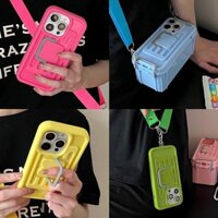 Ins 2 Trong 1 Túi Silicon Hộp Điện Thoại Dây Buộc Cho iPhone 11 15 14 Plus 13 12 Pro Max Hàn Quốc Mềm Chống Sốc Điện Thoại Di Động Bảo Vệ Mặt Sau