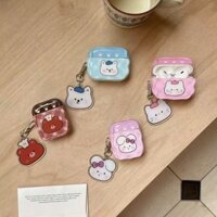 Ins AirPods Case, Vỏ bảo vệ tai nghe Apple, Dây chuyền động vật dễ thương Thích hợp cho AirPods 1 / 2 AirPods Pro / Pro 2 AirPods 3 Chống trượt