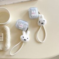 Ins AirPods Case, Vỏ bảo vệ tai nghe Apple, Dây chuyền thỏ dễ thương Thích hợp cho AirPods 1 / 2 AirPods Pro / Pro 2 AirPods 3 Chống trượt