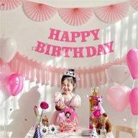 Ins Blogger Cùng Phong Cách Công Chúa Màu Hồng Chúc Mừng Sinh Nhật Bóng Gói Trang Trí Đạo Cụ Trang Trí Khí Quyển Cô Gái Trái Tim Trẻ Em20250309
