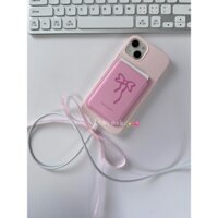 Ins Blogger Cùng Phong Cách Silicon Lỏng Hoa Anh Đào Bột Nơ Từ Tính Đựng Thẻ Cô Gái Dễ Thương Thích Hợp Cho 16pro / 15 / 13pro / 14promax / 11 / 12 / 14 Vỏ Bảo Vệ Điện Thoại