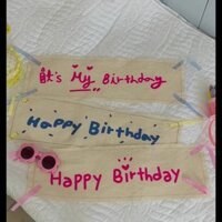 Ins Chúc Mừng Sinh Nhật Cờ Đảng Biểu Ngữ Photoprop Trang Trí Trẻ Em Một Tuổi In Dễ Thương Huỳnh Quang Màu Hồng Nền Trang Trí Tường