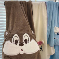 INS Cute Bath Towel Female Cartoon Chipmunk Bath Towel Quick-Drying Absorbent Soft Coral Velvet Bathrobe Couple Style 3UTB