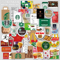 Ins Fengxing Dad Coffee M Note Burger Cola ipad Laptop Miếng Dán Điện Thoại Di Động Cốc Nước Miếng Dán Chống Thấm Nước