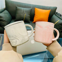 ins gốm tình nhân cốc cốc cốc một đôi cốc nước hộp quà tặng bộ quà tặng cốc cà phê có nắp thìa quà tặng tiện tay