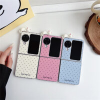 Ins Hàn Quốc Dễ Thương 3D Mèo Trắng Toàn Màn Hình Trái Tim Tình Yêu Ốp lưng OPPO Find N2 Flip Find N3 Flip Ốp Lưng Chống Sốc