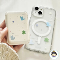 Ins Hàn Quốc Dễ Thương Đơn Giản Ngôi Sao Trong Suốt Túi Đựng Thẻ Từ Tính Ốp lưng Cho IPhone 15 14 13 12 11 Pro Max XR XS Max 7 8 Plus Sạc Không Dây Ốp Lưng