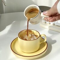 Ins Hàn Quốc Kem Cà Phê Sữa Nhỏ Sữa Gốm Có Cân Bình Sữa Sốt Có Tay Cầm Nồi Sữa Mini