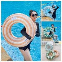 INS Internet nổi tiếng dày Đan Mạch retro kẹo mút bơi vòng sọc đơn giản nách vòng bơm hơi vòng bơi cửa hàng intex be bơi phao gia đình cỡ lớn