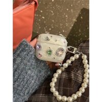 Ins Kim Cương Màu Với Vỏ Dây Xích Ngọc Trai Cho AirPods Vỏ Bảo Vệ AirPodsPro Tai Nghe Apple Bluetooth Không Dây AirPod Mềm