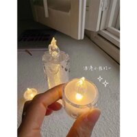 Ins lấp lánh nến phát sáng đèn ngủ trái tim nữ tính phòng ảnh bầu không khí ánh ký túc xá lãng mạn trang trí đầu giường