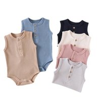 Ins Mùa Hè Mỏng Sơ Sinh Jumpsuit Không Tay Tam Giác Leo Núi Quần Áo Liền Quần Cho Bé Jumpsuit Bò Quần Áo Đánh Hơi Quần Áo 0-24 Tháng Tuổi Bé