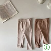 Ins Phiên Bản Hàn Quốc Quần Legging Cho Bé Phong Cách Mới Cotton Giữa Eo Quần Trẻ Em Màu Trơn Thường Ngày Ngoài Trời Mặc Quần Legging Slim-Fit