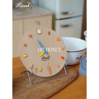 Ins Phong Cách Đồng Hồ Treo Tường Phòng Khách Đồng Hồ Hộ Gia Đình Đơn Giản DIY Hạt Gỗ Treo Tường Lưới Đồng Hồ Độc Đáo