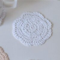 Ins Phong Cách Móc Ren Coaster Trang Trí Vintage Thảm Dệt Tay Tròn Đơn Giản Teacup Thảm Đạo Cụ Ảnh