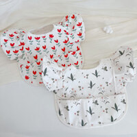 Ins Phong Cách Mới Phiên Bản Hàn Quốc Túi Thực Phẩm Cho Bé Cánh Thiên Thần Yếm Chống Thấm Nước Yếm Trẻ Em Bổ Sung Thực Phẩm Chống Bẩn Nước Bọt Túi