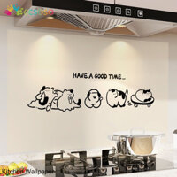 Ins Phong Cách Nhỏ Động Vật Dán Tường Chống Nhiệt Độ Cao Tự Dính Giấy Dán Tường Bếp Bếp Chống Dầu Miếng Dán