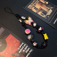 Ins Phong Cách Tối Vẽ Tay Nấm Bướm Đính Hạt ccd Camera Điện Thoại Di Động Dây Xích Cổ Tay Niche Mặt Dây Chuyền Di Động Chất Lượng Cao