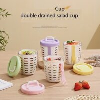 Ins Phong Cách Trái Cây Salad Cốc Yến Mạch Qua Đêm Di Động Rau Sữa Lắc Sữa Chua Ăn Sáng Cốc Nhẹ Thực Phẩm Có Nắp M