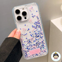 Ins Pink Bowknot Laser Flash Quicksand Ốp lưng IPhone 16 15 14 13 Pro Max Chống Bụi Bẩn Chống Sốc Lai Cứng