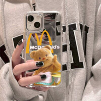 Ins Style Hoạt Hình Dễ Thương Siêu Dễ Thương 16 Gấu Bơ 15 Thích Hợp Cho Apple 14Promax Ốp Điện Thoại 12 Gương iPhone13 Gương Trang Điểm 11 Độc Đáo xr Influencer xs Ốp Lưng Cứng 8plus Cô Gái Mới