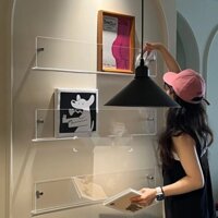 Ins Treo Tường Kệ Sách Acrylic pc Hình Sách Tạp Chí Kệ Trang Trí Trong Suốt Kệ Trưng Bày Sách Kệ Báo