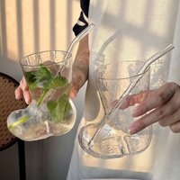 Ins Wind Internet Người Nổi Tiếng Sáng Tạo Giày Thủy Tinh Trong Suốt Cá Tính Nước Trái Cây Uống Bia Cốc Hợp Thời Trang