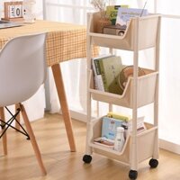 Ins Wind Nhiều Lớp Giá Để Đồ Có Bánh Xe Đồ Ăn Nhẹ Đồ lặt vặt Giá Để Đồ Xe Đẩy Di Động Ký Túc Xá Lưu Trữ Tuyệt Vời