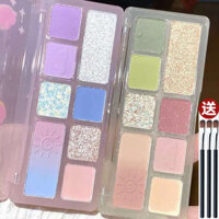 Ins Xiaohongshu Bảng phấn mắt cùng phong cách Phantom Blue Eyeshadow Purple Matte Pure Desire Style Daily Light Trang điểm màu xanh lá cây