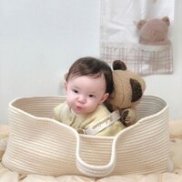 insGiỏ Xách Em Bé Phong Cách Bắc Âu Bé Xách Tay Giỏ Xe Nôi Trẻ Em Ra Ngoài Giỏ Ngủ Nhẹ