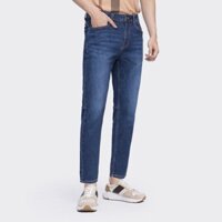 INSIDEMEN - Quần jean Nam Cotton Form Cropped ôm vừa, Năng động, Trẻ Trung, Ống Đứng Co Giãn- IJN05103