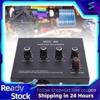 Inspirexshop Mic Preamp tăng cường chất lượng âm thanh 48V Công suất Micrô đầu ra cho các mic