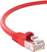 InstallerParts (100 Pack) Ethernet Cable CAT5E Cable UTP Booted 3 FT - Red - Professional Series - 1Gigabit/Sec Network/Internet Cable, 350MHZ