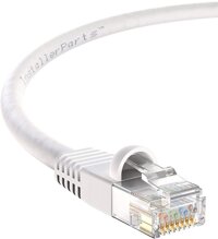 InstallerParts (200 Pack) Ethernet Cable CAT5E Cable UTP Booted 9 FT - White - Professional Series - 1Gigabit/Sec Network/Internet Cable, 350MHZ