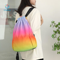 Instylelady Ba lô thể thao bền Ba lô chống thấm nước Ba lô thể thao dây rút màu Gradient cho phòng tập thể dục Yoga Túi du lịch dung tích lớn cho các hoạt động ngoài trời Southea