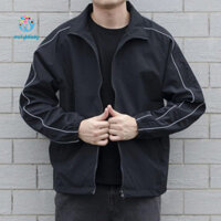 Instylelady Nam Đen Ve Áo Khoác Nam Cardigan Áo Khoác Nam Màu Trắng Sọc Áo Khoác Gió Có Túi Áo Khoác Thường Ngày Cho Thời Trang Đông Nam Á