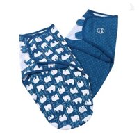 Insular Baby Swaddle Wrap Chăn 2 Gói Cotton Mềm Họa Tiết Hoạt Hình Có Thể Điều Chỉnh Chăn Ngủ Cho Trẻ Sơ Sinh (Nhỏ 0-2 Tháng)