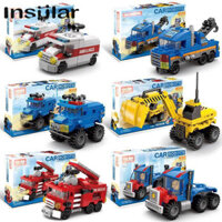 INSULAR Robot biến dạng Xe kim cương Đồ chơi xếp hình trẻ em Lắp ráp các hạt nhỏ Tương thích với các khối xây dựng Lego Villain