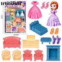 INSULAR Xe đẩy mua sắm trẻ em Đồ chơi bé trai và bé gái nhà bếp cắt trái cây mô phỏng xe đẩy Bộ nhà chơi cho bé