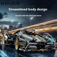 INSULAR Xe thể thao Lamborghini Black Gold Warrior Concept siêu xe điều khiển từ xa mô hình xe đua Lắp ráp đồ chơi quà tặng