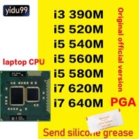 Intel i5-520M i5 540M i5 560M i5-580M i7-620M i7 640M i3-390M CPU máy tính xách tay phiên bản chính thức PGA