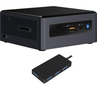 Intel NUC NUC8I5INHX Home and Business Desktop (Intel i5-8265U 4-Core, 8GB RAM, 128GB m.2 SATA SSD + 500GB HDD (2.5), AMD Radeon 540X, WiFi, Blueto...