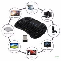 Inter 2 4GHz Không Dây i8 Bàn Phím Touchpad Bay Air Mouse Bàn Phím Tiếng Anh Cho Android TV PS-3 Bàn Phím Mini 92 Phím Tay