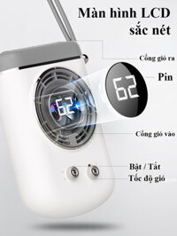 {Interesting Digital Star} Quạt Đeo Thắt Lưng Tích Điện Điều Hòa Siêu Mát Portable Fan Quạt Đeo Hôn