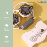 {Interesting Digital Star} Quạt Đeo Cổ BINTECH Cute, Quạt Mini, Tích Điện, Sạc Nhanh, USB, Hai Chế