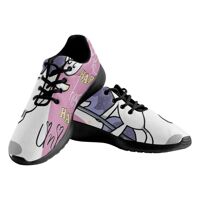 InterestPrint Sweet Flowers and Bee Women's Outdoor Walking Shoes Comfortable Cross Trainer