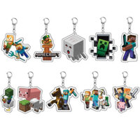 Interlayer Minecraft Acrylic Móc Khóa Mặt Dây Chuyền Hộp Cát Trò Chơi Ngoại Vi Hình Xuyên Biên Giới