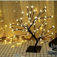 Internet Người Nổi Tiếng Led Sakura Sáng Tạo Phòng Ngủ Đèn USB Trang Trí Bàn Gạc Tuyết Bé Gái Tặng